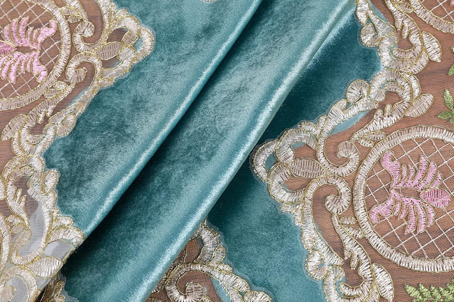 vctops Damask Lace Patchwork Tablecloth Luxury Square Small Table Cover Elegant Floral Embroidered Lace Table Cloth for Party Kitchen Dinning Picnic Decoration (Type N,22"x22")