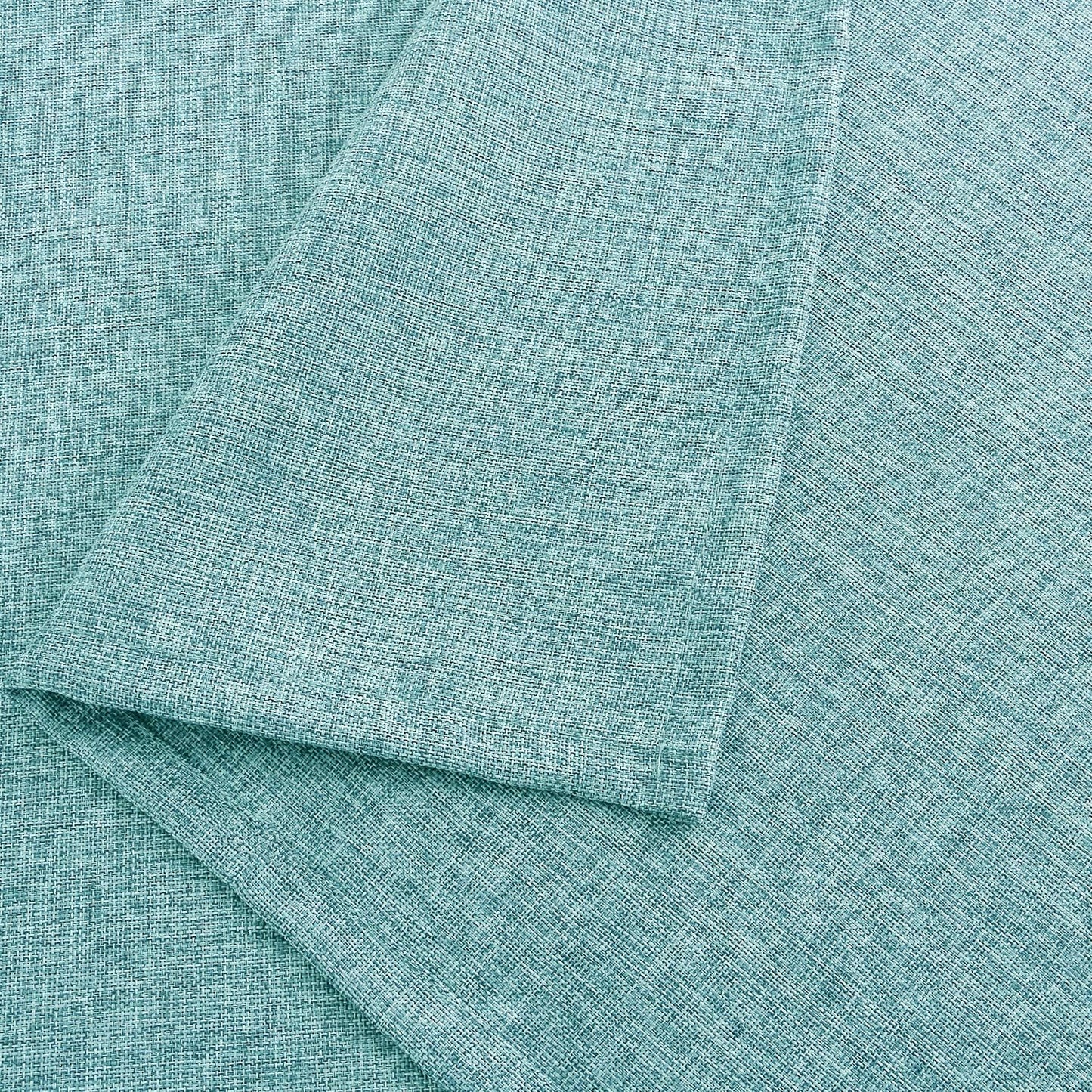 Hiasan Faux Linen Rectangle Tablecloth - Wrinkle and Stain Resistant Washable Table Cloth for Kitchen Dining Room Holiday Table Cover for Dinner, Aqua, 70 x 120 Inch